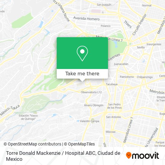 Torre Donald Mackenzie / Hospital ABC map