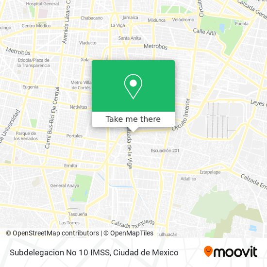 Mapa de Subdelegacion No 10 IMSS