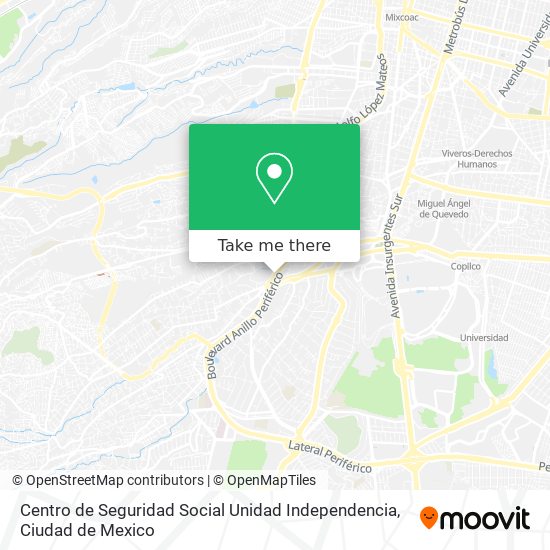 Centro de Seguridad Social Unidad Independencia map