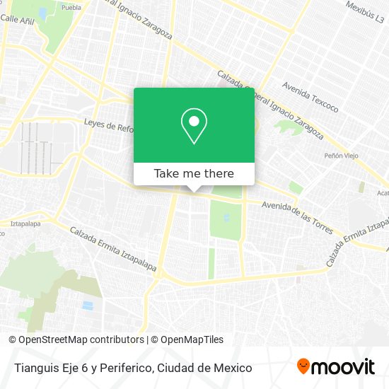 How to get to Tianguis Eje 6 y Periferico in Iztapalapa by Bus or Metro?