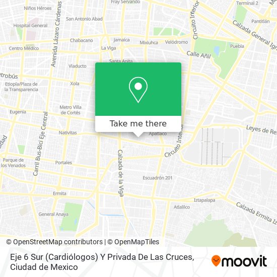 Mapa de Eje 6 Sur (Cardiólogos) Y Privada De Las Cruces