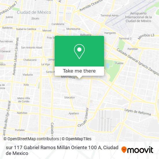 sur 117 Gabriel Ramos Millán Oriente 100 A map