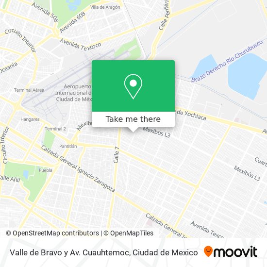 Mapa de Valle de Bravo y Av. Cuauhtemoc