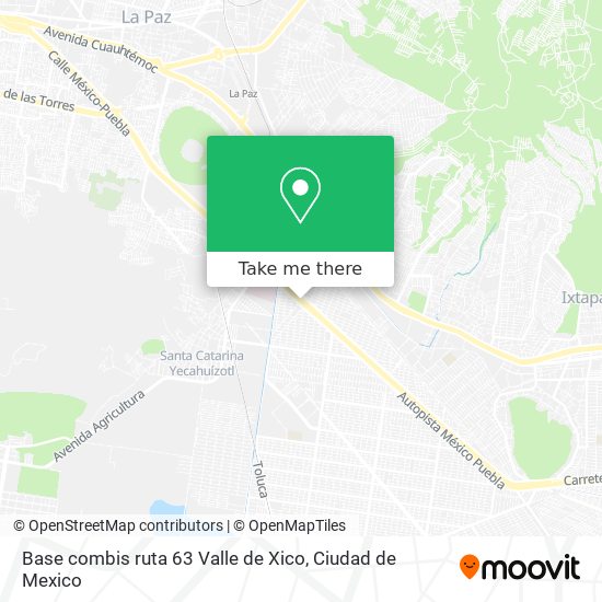 Base combis ruta 63 Valle de Xico map