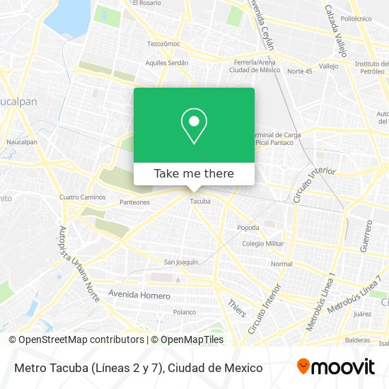 Metro Tacuba (Líneas 2 y 7) map