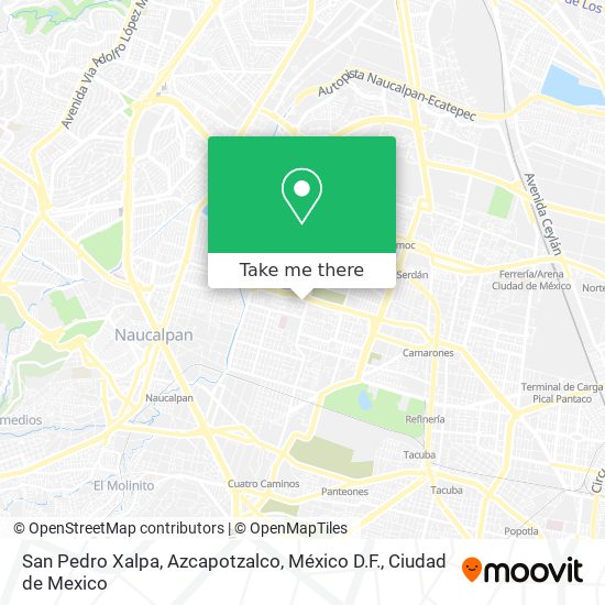 Mapa de San Pedro Xalpa, Azcapotzalco, México D.F.