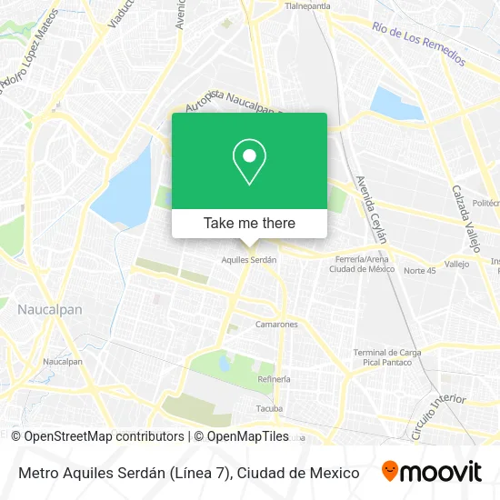 Mapa de Metro Aquiles Serdán (Línea 7)