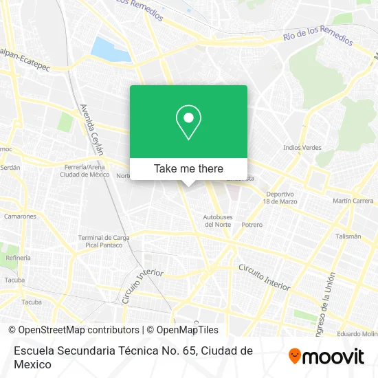 Escuela Secundaria Técnica No. 65 map