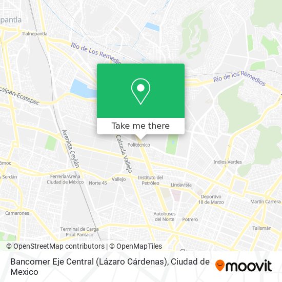 Bancomer Eje Central (Lázaro Cárdenas) map
