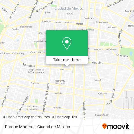 Mapa de Parque Moderna