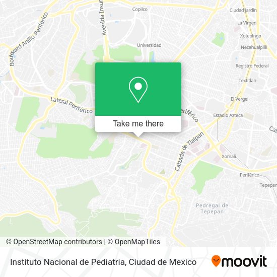 Instituto Nacional de Pediatria map