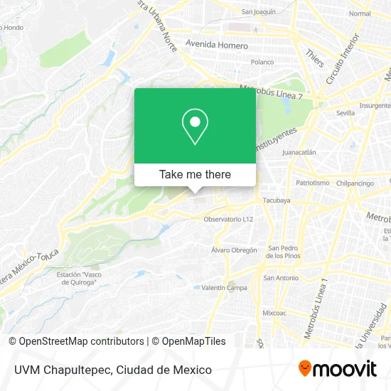UVM Chapultepec map