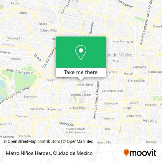 Mapa de Metro Niños Heroes