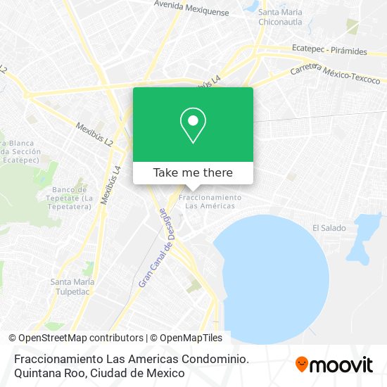Fraccionamiento Las Americas Condominio. Quintana Roo map