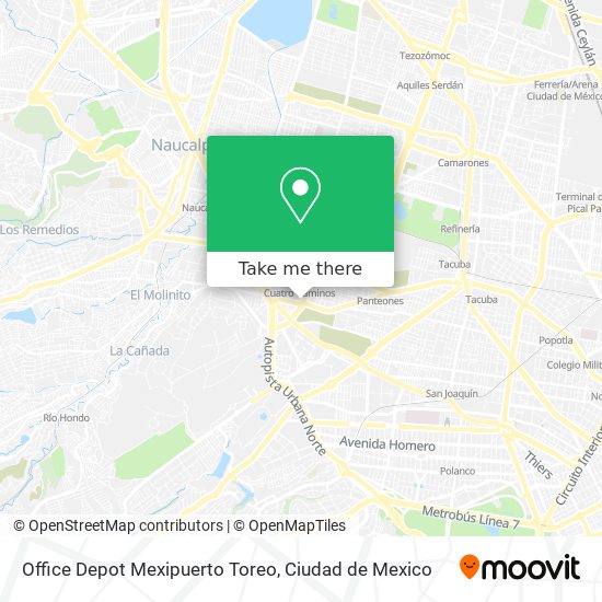 How to get to Office Depot Mexipuerto Toreo in Tultitlán by Bus?