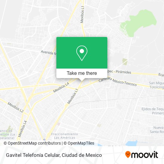 Mapa de Gavitel Telefonía Celular