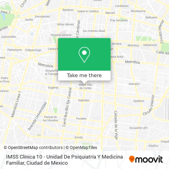 IMSS Clínica 10 - Unidad De Psiquiatría Y Medicina Familiar map