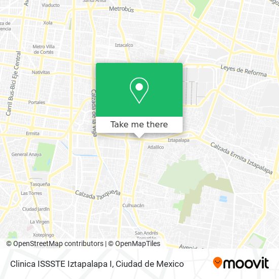 Clinica ISSSTE Iztapalapa I map