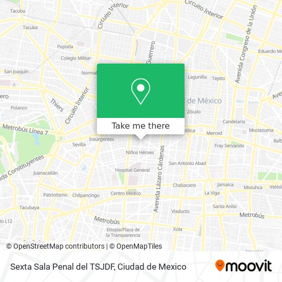 Sexta Sala Penal del TSJDF map