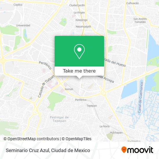 Seminario Cruz Azul map