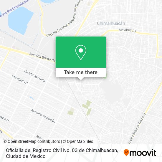 Oficialia del Registro Civil No.  03 de Chimalhuacan map
