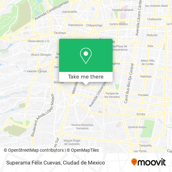 Superama Félix Cuevas map