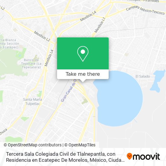 Mapa de Tercera Sala Colegiada Civil de Tlalnepantla, con Residencia en Ecatepec De Morelos, México