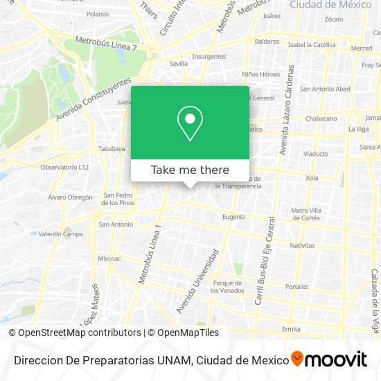 Direccion De Preparatorias UNAM map