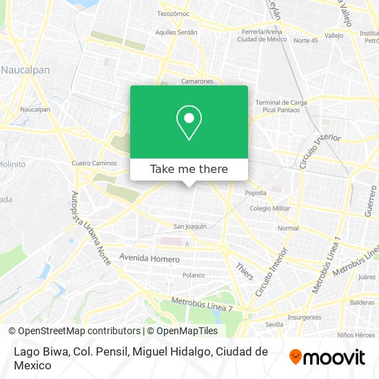 Mapa de Lago Biwa, Col. Pensil, Miguel Hidalgo