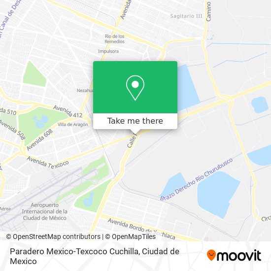 Paradero Mexico-Texcoco Cuchilla map