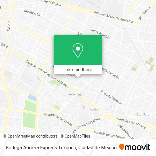 Bodega Aurrera Express Texcoco map