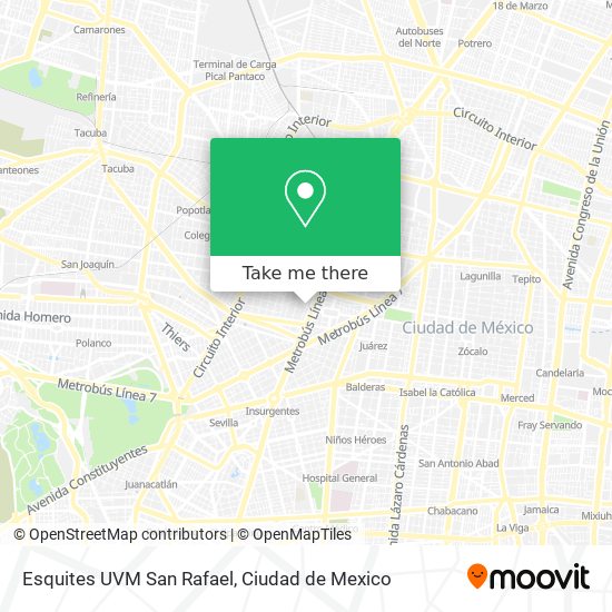 Mapa de Esquites UVM San Rafael