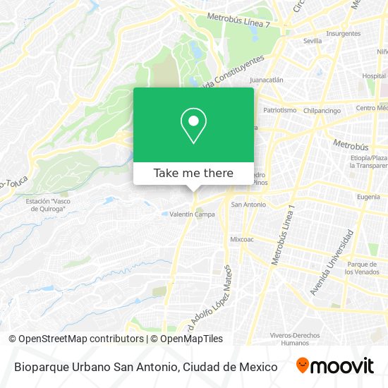 Bioparque Urbano San Antonio map