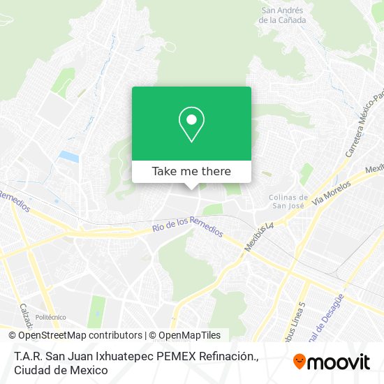 T.A.R. San Juan Ixhuatepec PEMEX Refinación. map