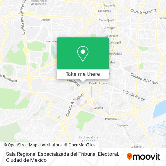 Mapa de Sala Regional Especializada del Tribunal Electoral