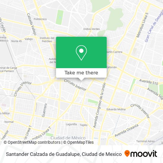 Mapa de Santander Calzada de Guadalupe