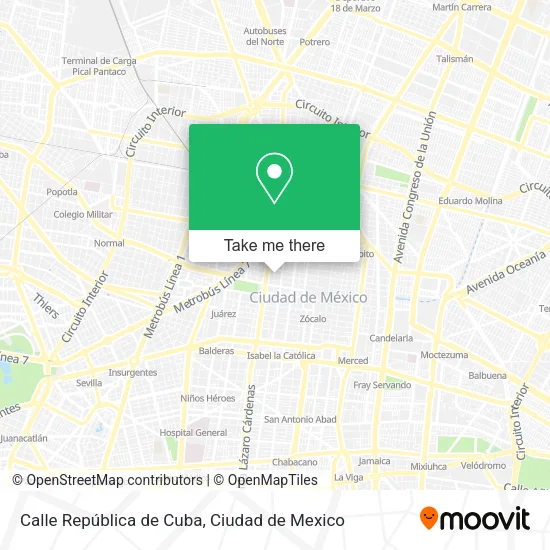 Mapa de Calle República de Cuba