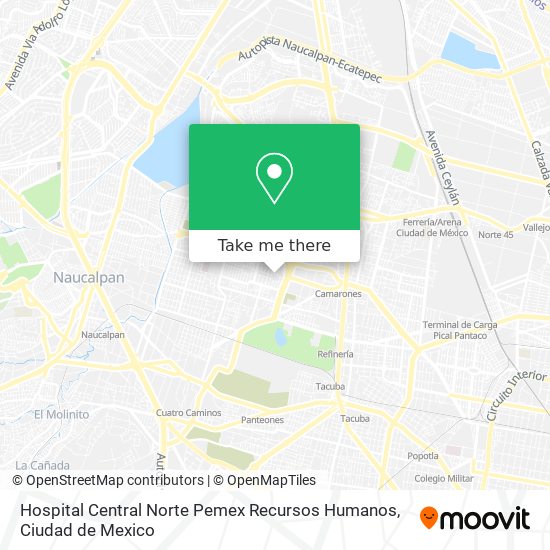 Hospital Central Norte Pemex Recursos Humanos map