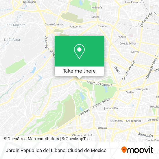 Mapa de Jardin República del Líbano