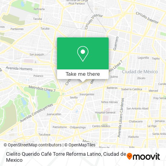 Cielito Querido Café Torre Reforma Latino map