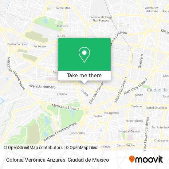 Mapa de Colonia Verónica Anzures