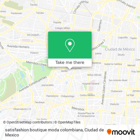 satisfashion boutique moda colombiana map