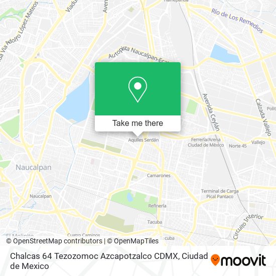 Chalcas  64  Tezozomoc  Azcapotzalco  CDMX map