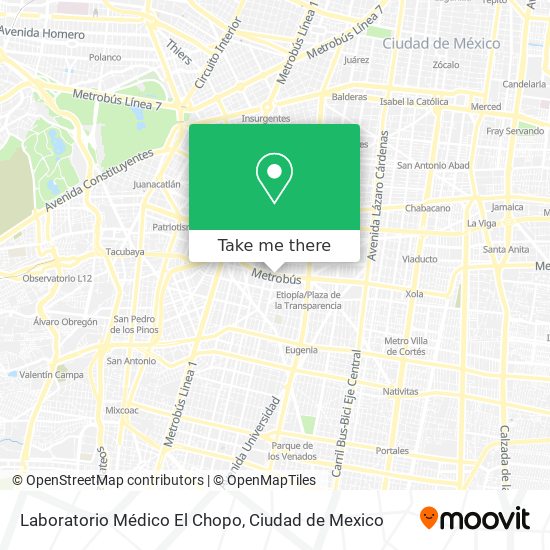 Laboratorio Médico El Chopo map