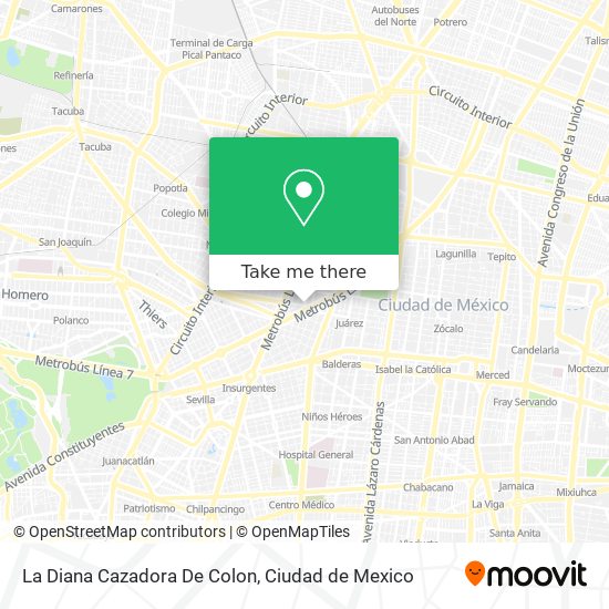 La Diana Cazadora De Colon map
