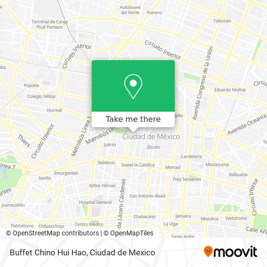 Buffet Chino Hui Hao map