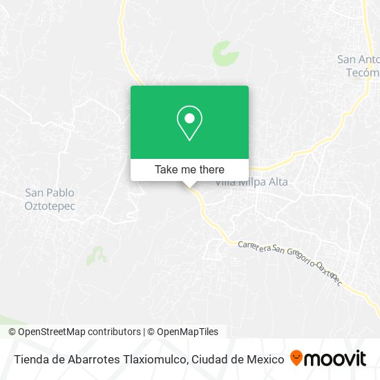 Mapa de Tienda de Abarrotes Tlaxiomulco