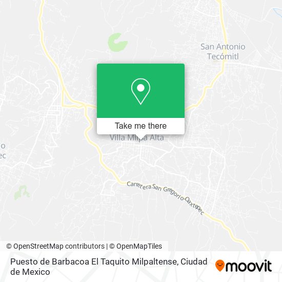 Mapa de Puesto de Barbacoa El Taquito Milpaltense