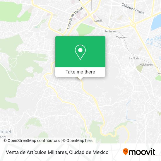 Venta de Artículos Militares map