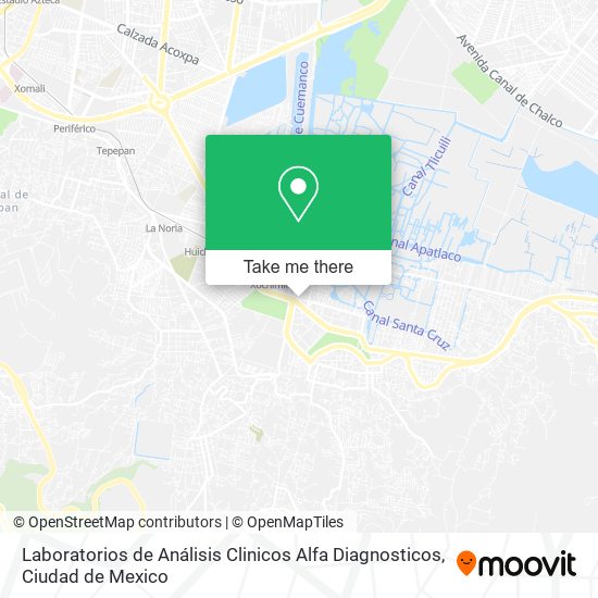 Mapa de Laboratorios de Análisis Clinicos Alfa Diagnosticos